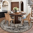 thumbnail image 5 of General Round Area Rug: Machine Washable Stain Resistant 5 Round Rug for Living Room,Bedroom Non Slip Low Pile Carpets for Dining Room Ultra Thin Soft Home Decor Floor Mat 5ft Black, 5 of 17