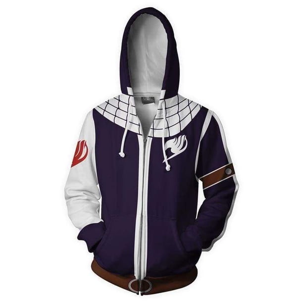 Fairy Tail Grey Etherious Natsu Dragneel Anime 3D Imprimir Sudaderas con capucha Chaqueta informal Hombres Cosplay Disfraz Dibujos animados harajuku02 cremalleraXXXL Deng Xun unisex