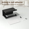 thumbnail image 7 of NIFFGAFF Adhesive Toilet Paper Holder with Phone Shelf, Wall Mounted Toilet Paper Roll Holder, Rustproof Bathroom Tissue Roll Holder with Shelf, Sticky Toilet Paper Roll Holder-Black, 7 of 7