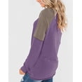 thumbnail image 2 of JuneFish Women's Casual Long Sleeve Tunic Tops Pullovers Color Block Blouses, 2 of 4