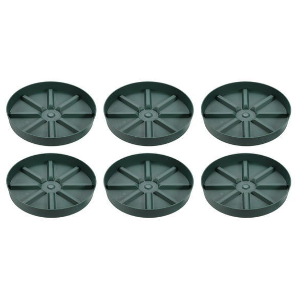 Platillos para macetas Uxcell de 10.5 pulgadas, paquete de 6, bandeja de goteo redonda de plástico para macetas de flores, verde