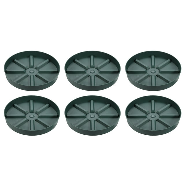 Unique Bargains Plant Pot Saucers 10.5 Inch, 6 Pack Plastic Round Plant Pot Flower Drip Tray, Green