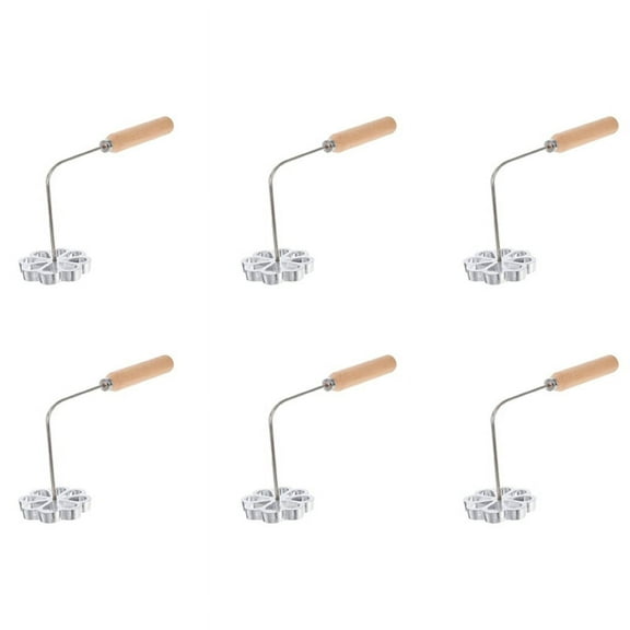 6X Rosette Timbale Iron Set with Handle Mexican Bunuelo Pastry Maker Cutter for Kitchen Gadget Flower