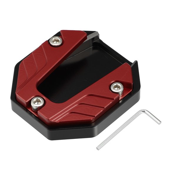 Universal Motocicleta Cabra Pata Almohadilla CNC Lateral Soporte Rojo