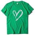 thumbnail image 2 of Idoravan Valentines Day Shirts for Women Love Heart Women Pullover Color Printing Short Sleeves T-shirt Tops Mint Green XXL, 2 of 3