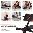 thumbnail image 3 of Adjustable Weight Bench - Roman Chair, Multi-Function Exercise Bench for Home Gym - Black & Red Steel Frame, Incline/Decline, Strength Training & Core Workouts - 25.3" x 57.5", 3 of 7