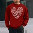 thumbnail image 2 of Wyobmus Men's Valentine'S Day Printed Sweatshirts Casual Long Sleeve Round Neck Base Hoodie B-Red, 2 of 5