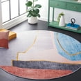 thumbnail image 2 of SAFAVIEH Tacoma Boyce Abstract Machine Washable Area Rug, Beige/Blue, 5' x 8' Oval, 2 of 12