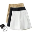 thumbnail image 3 of MKLEKYY Pantalones Cortos de Mezclilla para Mujer, Pantalones Cortos de Verano Finos, Holgados, de Cintura Alta, de Corte A, con Pierna Ancha y Pantalones Cortos de Tendencia, 3 of 4
