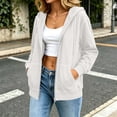thumbnail image 3 of Womens Long Sleeve Zip Up Hoodies Plus Size Drawstring Comfy Tunic Sweatshirt Casual Lightweight Fall Jackets with Pockets, 3 of 8
