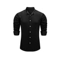 thumbnail image 2 of POGLIP Men's Black Button-up Slim-fit Long Sleeve Men's Shirt, 2 of 6