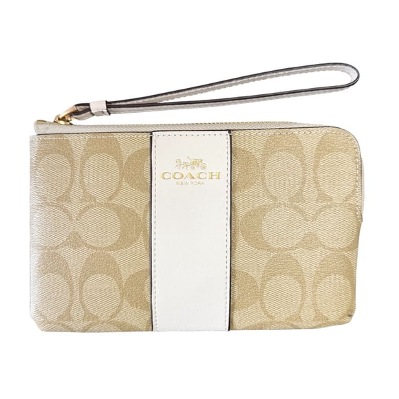 Monedero Coach Corner Zip Beige