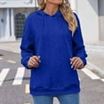 thumbnail image 5 of Zpanxa Hoodies for Women Fashion Solid Lace Up Long Sleeve Hooded Sweater Hoodies Blue XXL, 5 of 7