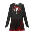 thumbnail image 5 of DPOIS Womens Long Sleeve Sheer Mesh Figure Skating Dress Ballet Leotards Red M, 5 of 7
