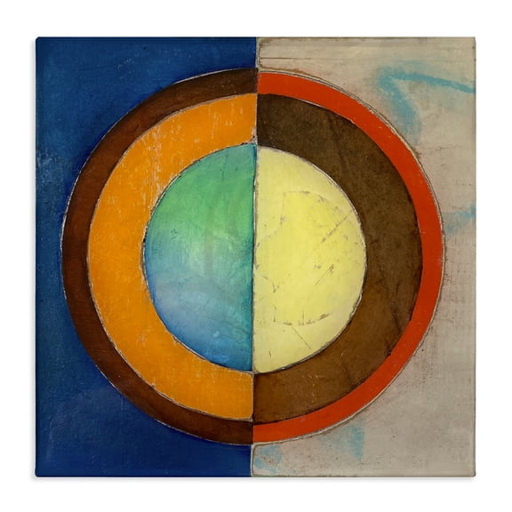 Stupell Industries Modern Bright Vertical Circle Symmetry Canvas Art, 17 x 17, by Matthew Finger