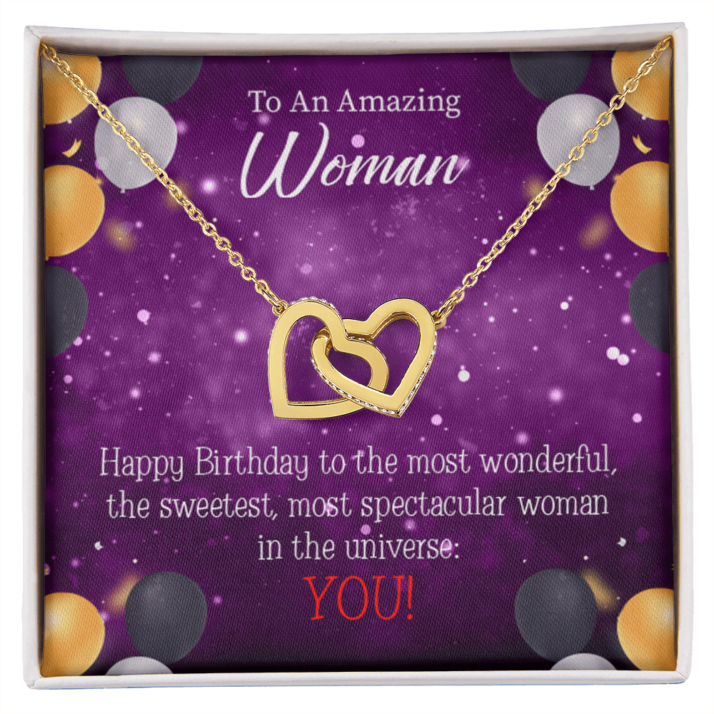 To Mom Birthday Message Best in Universe Inseparable Necklace