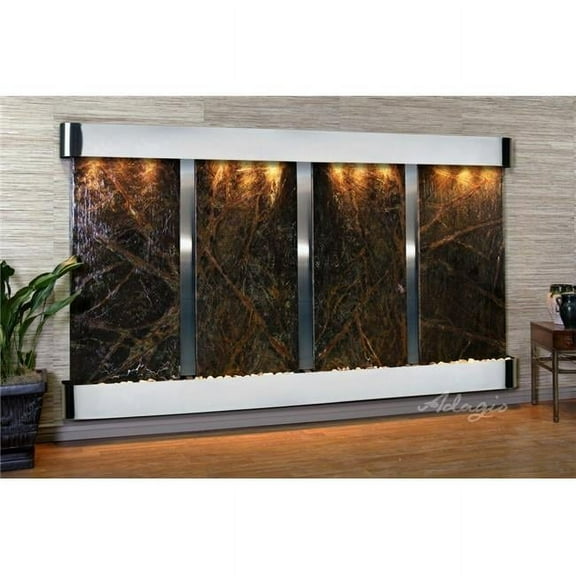 Adagio RFR2005 Regal Falls Round Stainless Steel Green Marble Wall Fountain