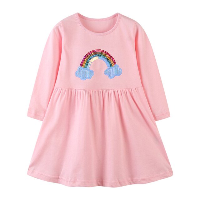 Vestido de otoño para niñas, colorido traje de princesa arcoíris, manga larga para niñas, fiesta de cumpleaños, graduación, vestido para niñas adolescentes zhangyuxiang unisex