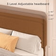 thumbnail image 4 of Queen Size Brown Boucle Upholstered Cloud Platform Bed Frame with Adjustable Headboard and Solid Wooden Legs, No Box Spring Needed, 4 of 8
