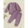 thumbnail image 6 of Hirigin Toddler Baby Girl Fall Clothes 6 12 18 Months 2T 3T Funny Letter Print Long Sleeve Crew Neck Sweatshirt Casual Pants Winter Outfit Set, 6 of 8