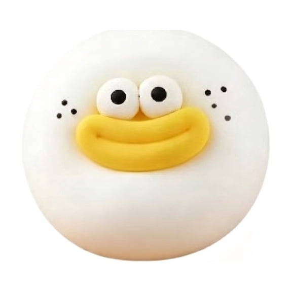 Funny Ugly Face Fluid Mantou Squishy Toy, Cartoon Steamed Bun Stress Ball Squeeze Fidget Toy, Slow Rebound Vent Toy for Party Favor Gift,White