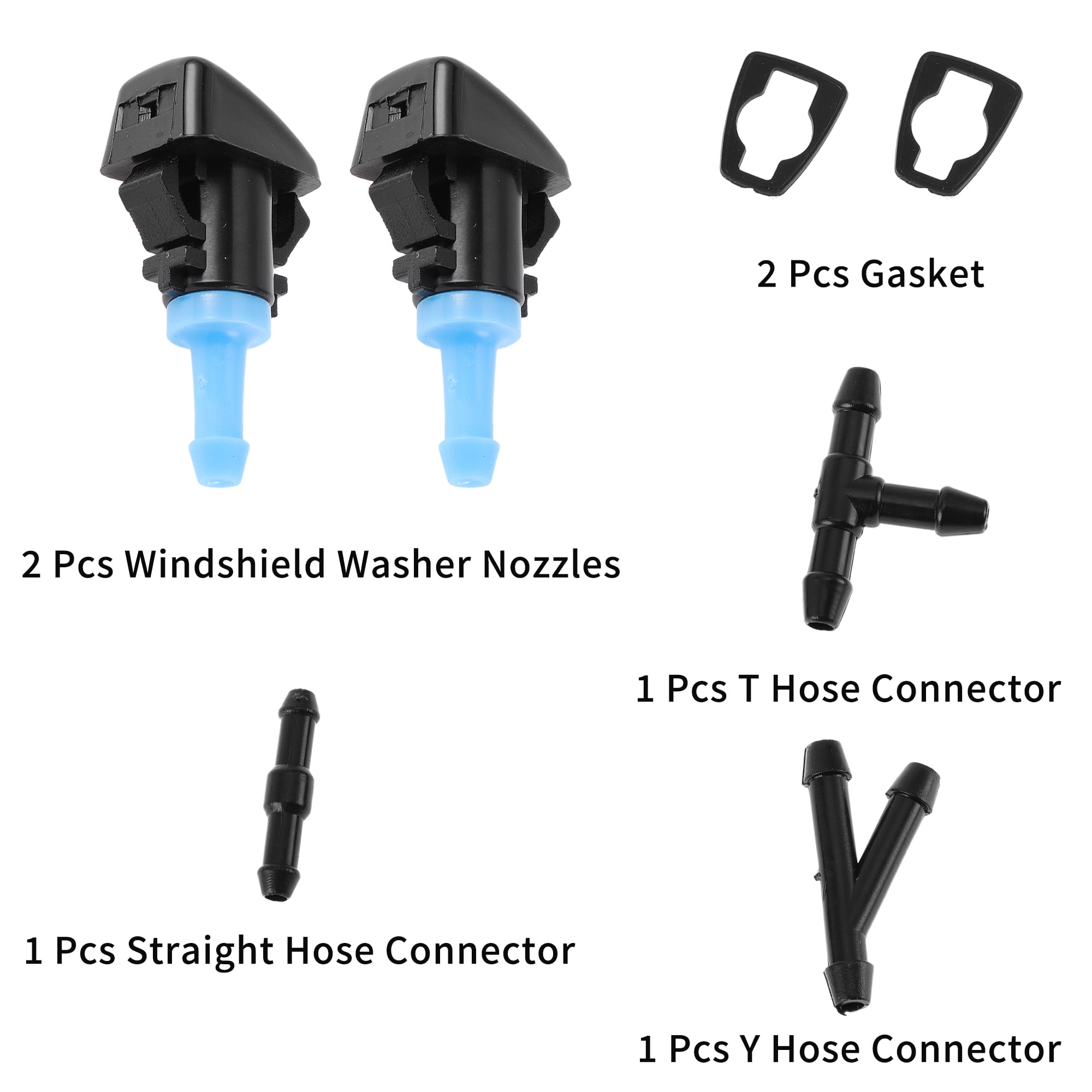 Unique Bargains Windshield Washer Nozzle for Jeep Compass 2007 - 2010 Black Blue