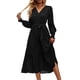 thumbnail image 1 of Vestido PRETTYGARDEN Floral Boho Cruzado Cuello en V Manga Larga Talla L - Negro, 1 of 6