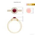 thumbnail image 5 of ANGARA Natural Vintage Inspired Ruby Milgrain Ring with Diamond Halo in 14K Yellow Gold for Women (Size-5mm) | July Birthstone Jewelry for Her | Natural Ruby Rings, 5 of 10