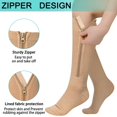 thumbnail image 2 of 2 Pairs Zipper Copper Compression Socks for Women & Men Circulation 15-20 mmHg is Best Support for Athletic Running Cycling, Nursing, Travel, 2 of 6