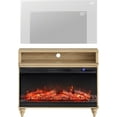 thumbnail image 4 of WAMPAT 3-Sided Farmhouse Fireplace TV Stand, Up to 43'' TVs, Highboy Entertainment Center, 36'' Glass Electric Fireplace, Small Media Console Table, Living Room Storage,Oak, 4 of 8