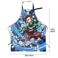 thumbnail image 5 of Demon Slayer Adjustable Bib Apron, Waterdrop Resistant Aprons with 2 Pockets Cooking Kitchen Aprons for Women Men Chef, 5 of 8