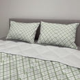 thumbnail image 2 of Green Comforter & Sham Bedding Set, Picnic Table Inspired Modern Geometric Pattern in Square Shapes Retro, 3 pcs Duvet Set Microfiber Filling Quilt, 5 Sizes, Pistachio Green White, by Ambesonne, 2 of 4
