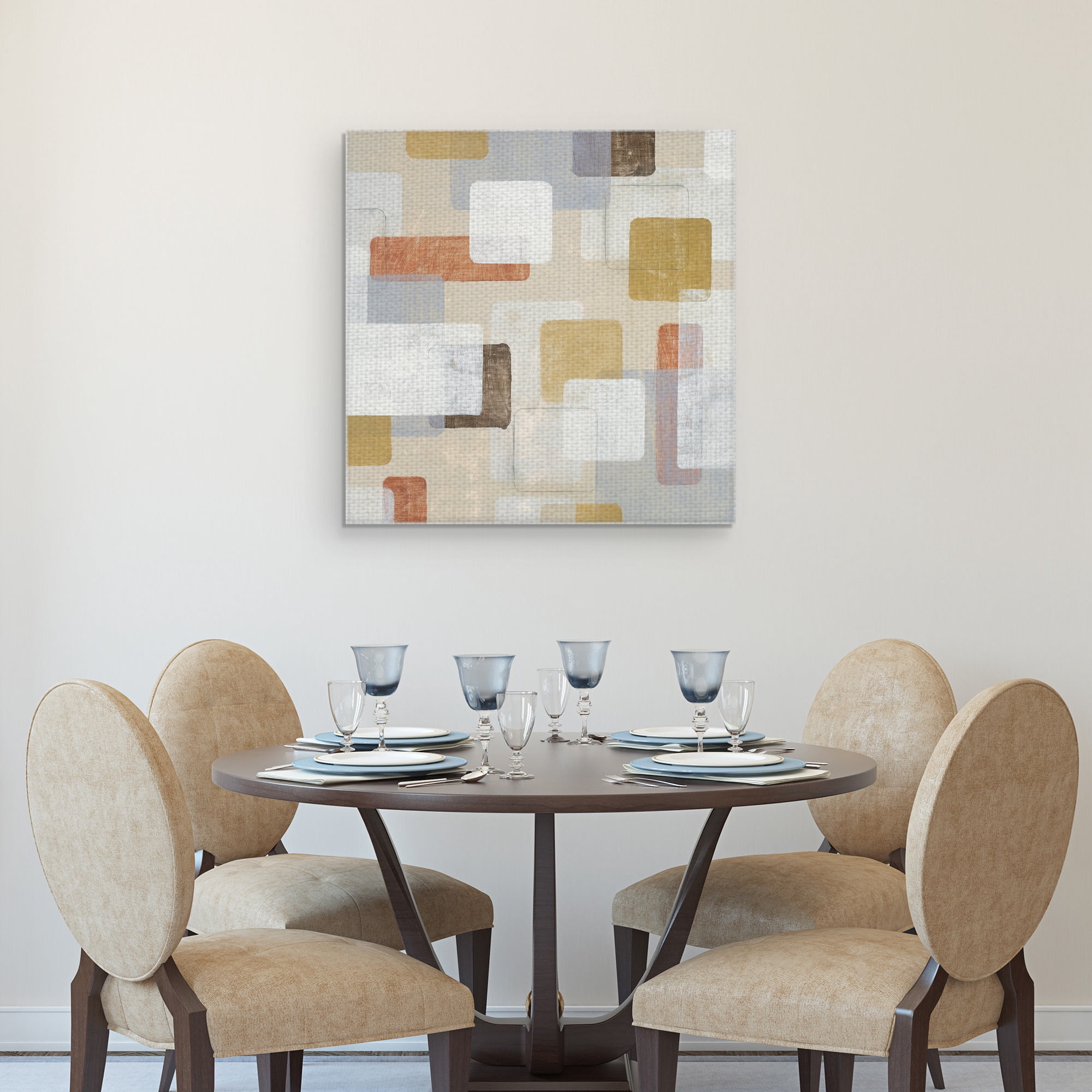 Masterpiece Art Gallery Orbis 1 Abstract Rectangular Abstract By JB Hall Canvas Art Print 24" x 24"