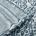 thumbnail image 3 of SoftLux Blue Frosted Texture Medallion Velvet Plush Fleece Throw Blanket, 50" x 60", Adults and Teens, 3 of 7