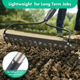 thumbnail image 2 of Garden Rake, 6FT Bow Rake with Adjustable Long Handle, 14 Metal Tines Metal Head Garden Rake for Loosening Soil Gathering Leaf Lev, 2 of 7
