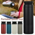 thumbnail image 2 of Stainless Steel Insulated Cup with Flat Lid Reusable Heat-Resistant Bottle for Home Car Office, 2 of 5