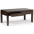 thumbnail image 3 of Simpli Home Cosmopolitan Solid Wood Coffee Table with Drawers in Mahogany Brown, 3 of 10
