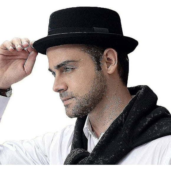 Pork Pie Hat 100% Wool Felt Men"s Porkpie Breaking Bad Hats Flat Top Mens Fedora