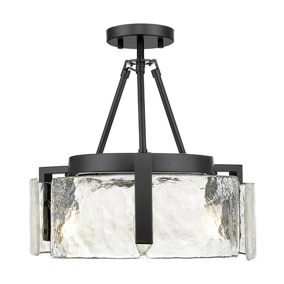 Golden Lighting Aenon 3-light Semi-Flush Mount in Matte Black
