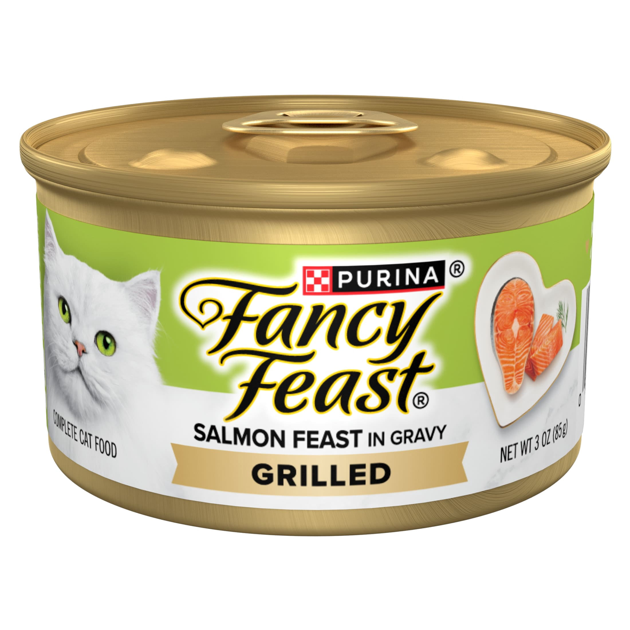 (6 pack) Purina Fancy Feast Salmon Feast in Gravy Grilled Wet Cat Food, 3 oz Can, 24 Pack
