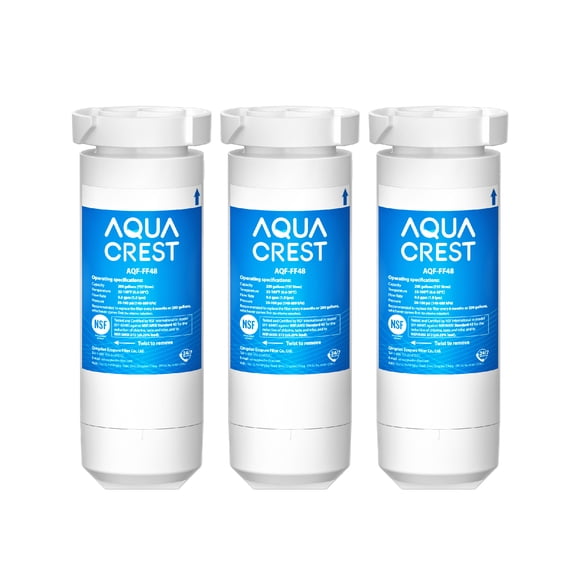 AQUACREST XWF NSF Certified Refrigerator Water Filter, Replacement for GE® XWF, 3 Filters (Package May Vary)