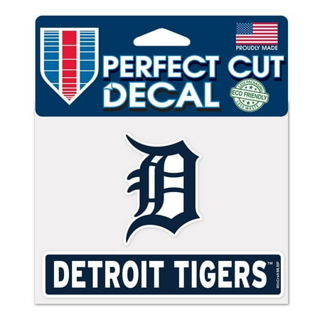 Detroit Tigers WinCraft 4" x 5" Perfect Cut Logo Slogan Decal - No Size