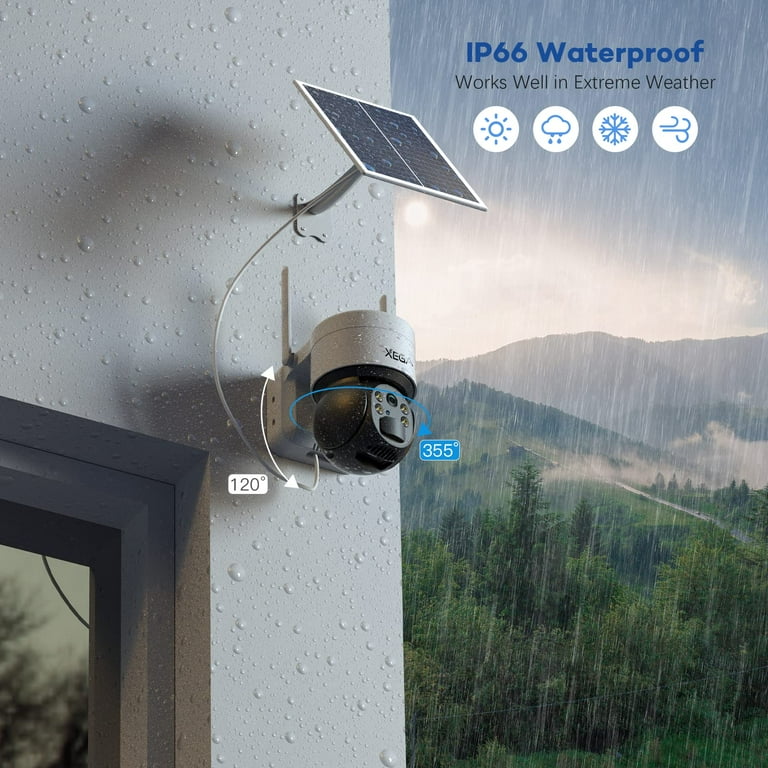 Xega XG-03 4G/LTE Cellular Outdoor Surveillance Camera, 2K HD, 4