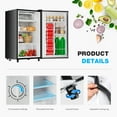 thumbnail image 5 of CONCETTA Mini Fridge With Freezer 3.2 Cu.Ft Single Door Adjustable Thermostat, Low Noise, For Bedroom, Office, Dorm, Silver, 5 of 6