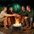 thumbnail image 2 of Gymax 24.5 Inch Portable Propane Fire Pit w/Carry Strap Lid Folding Legs for Camping, 2 of 10