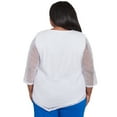 thumbnail image 2 of Alfred Dunner Womens Plus-Size Popcorn Mesh Top With Necklace, 2 of 4