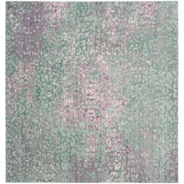 SAFAVIEH Mystique Graham Distressed Polyester Area Rug, Blue/Multi, 6'7" x 6'7" Square