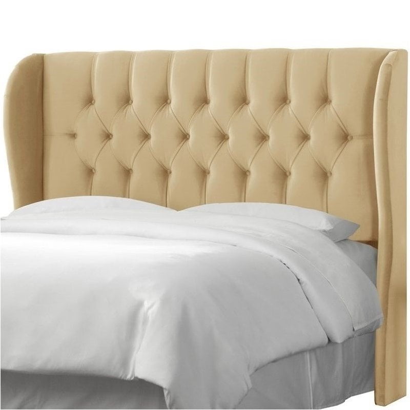 Skyline Tufted Wingback Panel Headboard in Beige