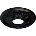 thumbnail image 3 of Ekena Millwork 11 3/8"OD x 3 5/8"ID x 1 1/8"P Leaf Ceiling Medallion (Fits Canopies up to 4 3/4"), Hand-Painted Jet Black, 3 of 7