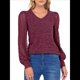 thumbnail image 2 of Blusas de Encaje de Larga para Mujer, Suéteres de Cuello en V A para Otoño 2025, Atuendos Elegantes e Informales de Invierno Vino Tinto M, 2 of 8